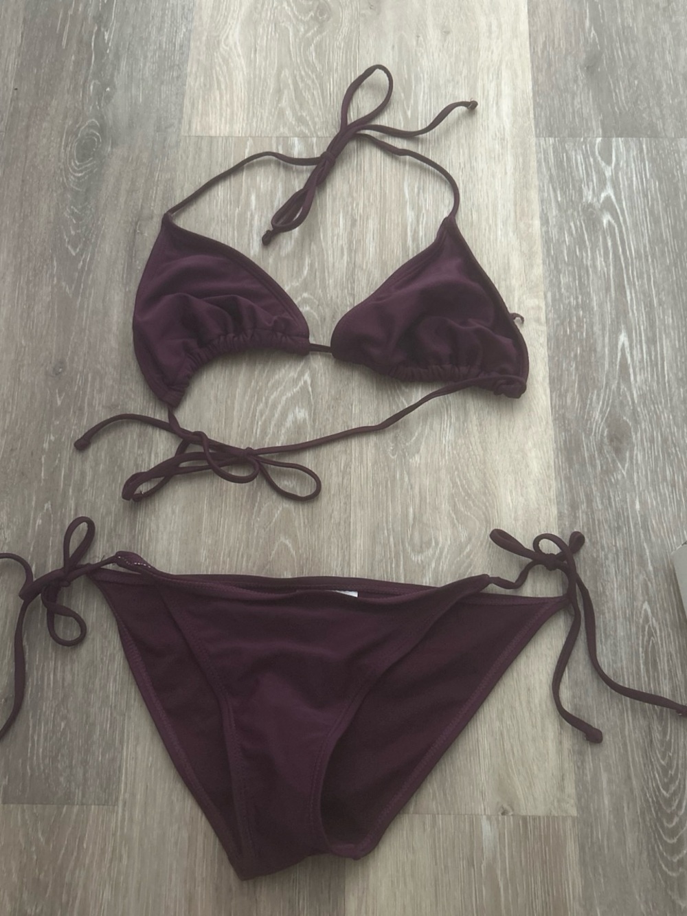 Decree Plum Tie-Side Triangle Bikini